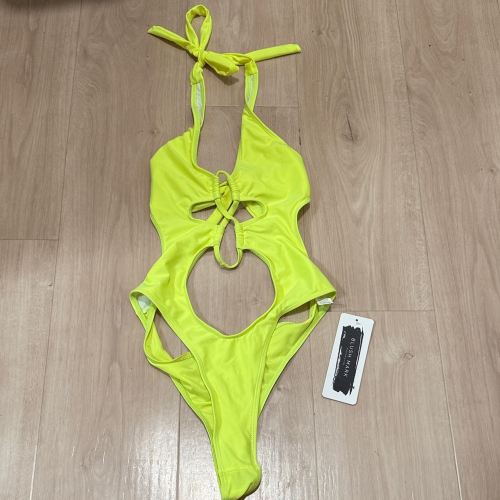 SHEIN Neon Yellow Cutout Bikini